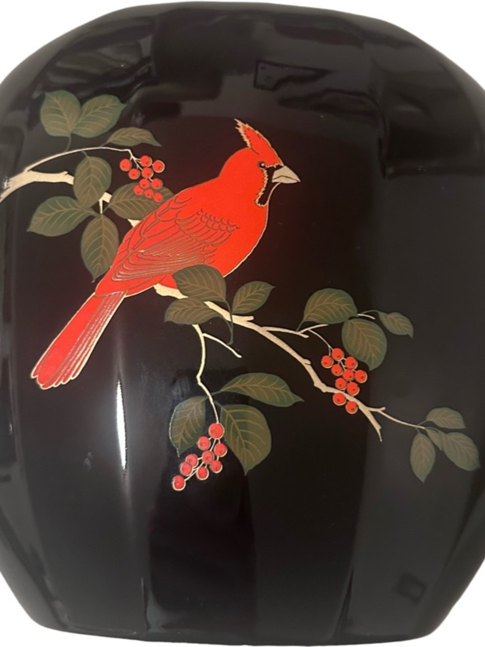 Vintage Mid Century Otagiri Japan Gibson Greeting Cards Black Cardinal Vase